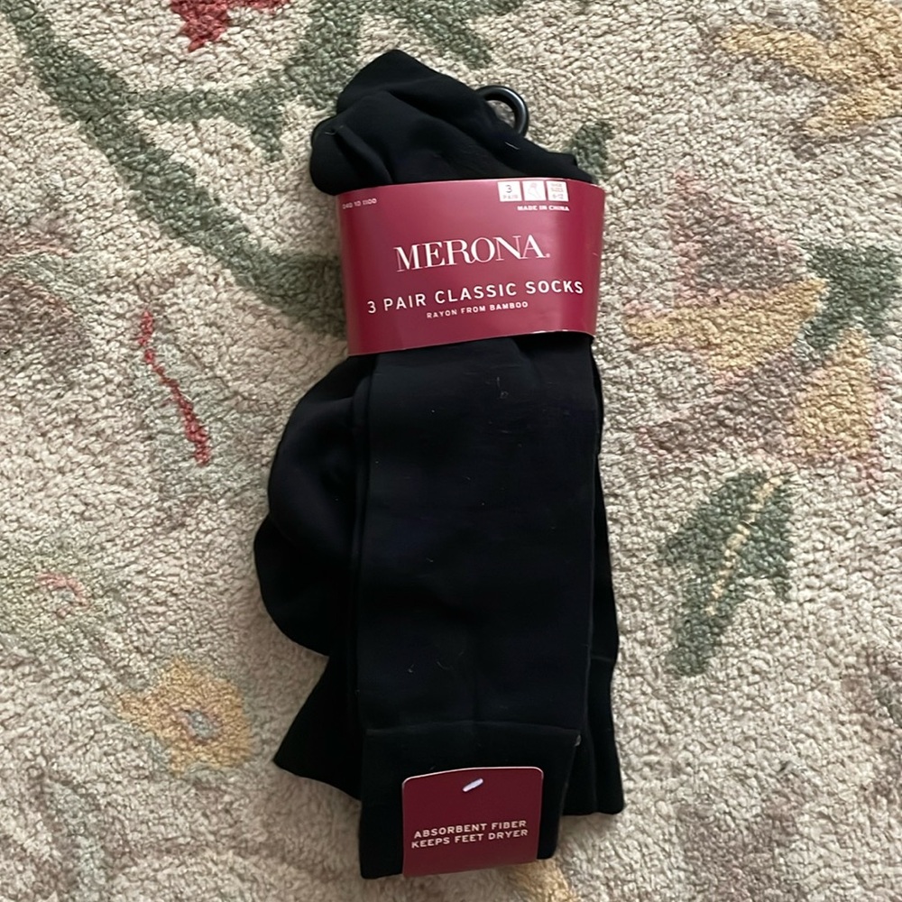 Bamboo rayon socks - three pairs - black